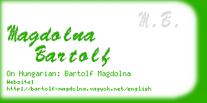 magdolna bartolf business card